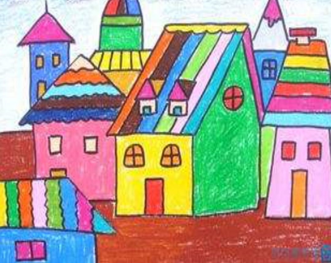 最简单的房子怎么画_小学生房屋绘画图片展_画房子图片简单_小学生绘画展作品图片